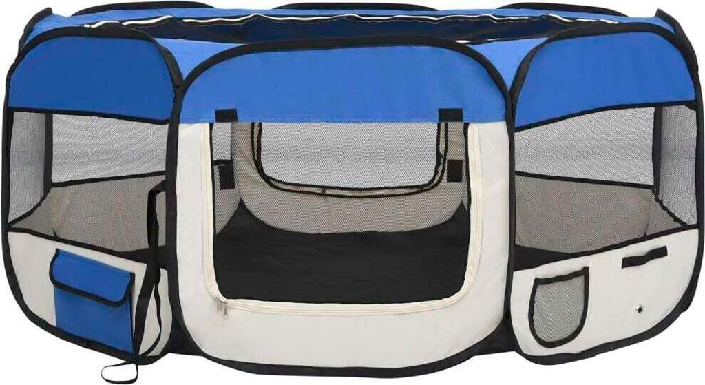 vidaXL Box pieghevole per cuccioli con borsa per il Immagine del prodotto 