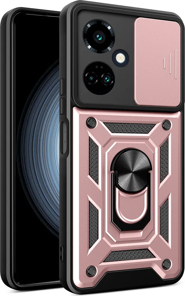 Offerta Custodia Tecno Camon 19 Oro Rosa: Anello + Supporto Auto