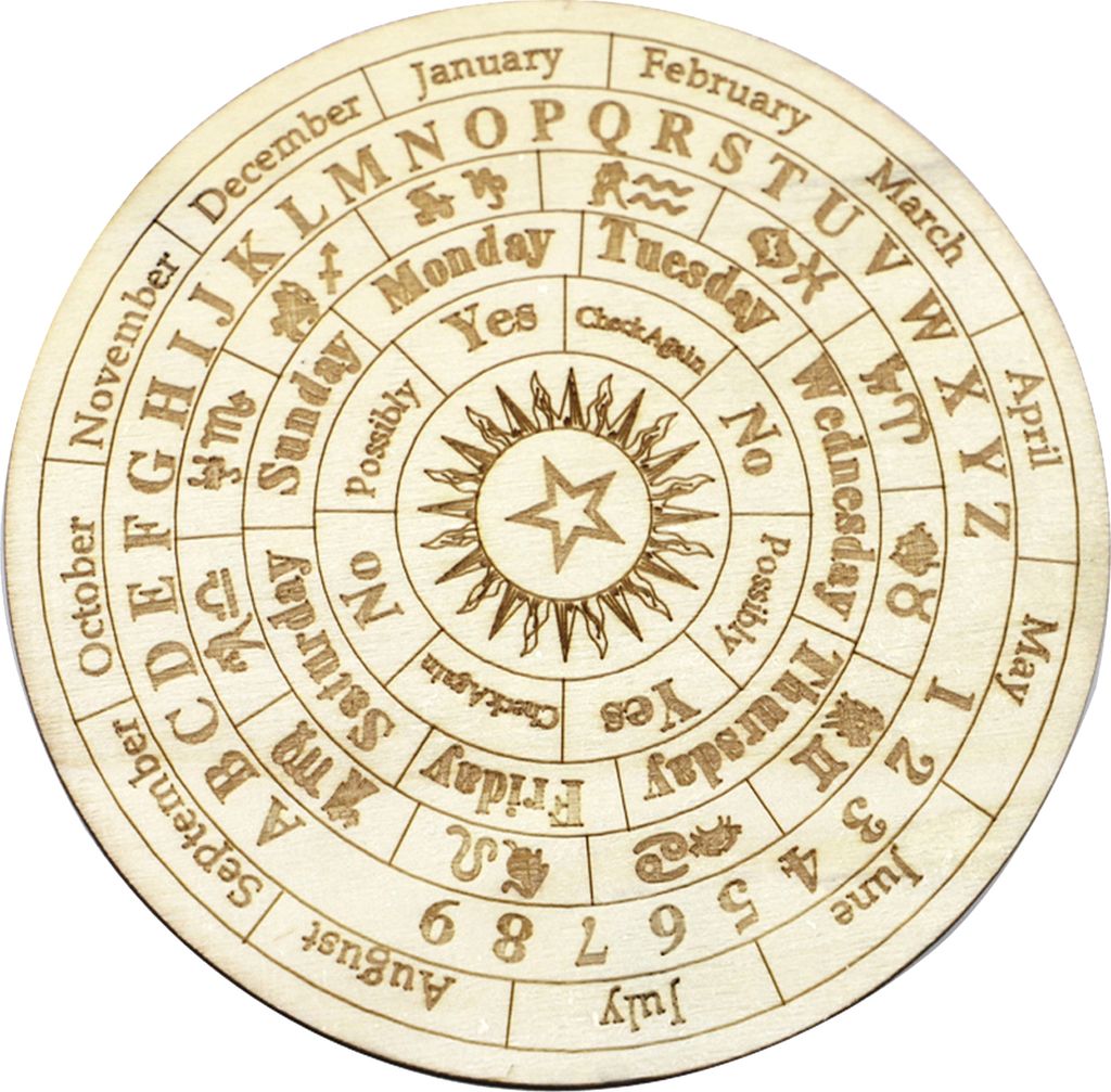 Holz Ouija Board Polished Burr-freie Wahrsagerei metaphysische Message Board für Zuhause-Größen:L