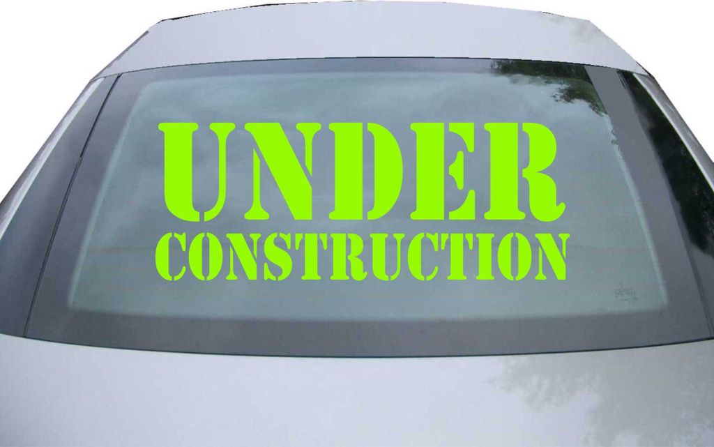 Indigos UG - Aufkleber Heckscheibe & Motorklappe DE2385 - neongrün - 600x228 mm - Under Construction - Auto Scheiben Fenster Heckklappe Tuning Rac...