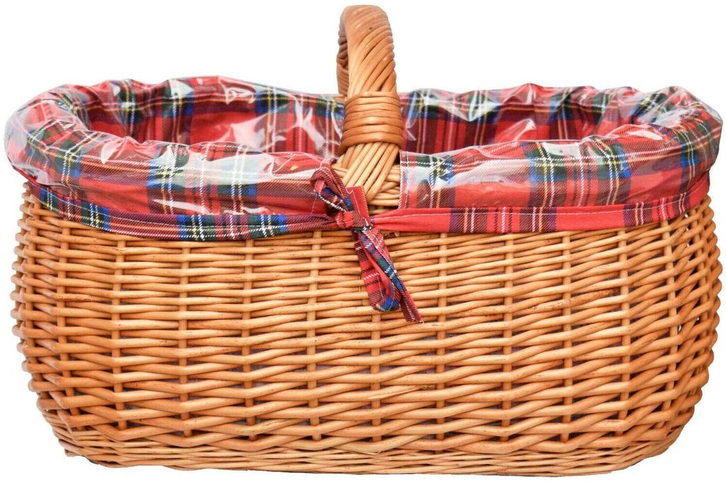 Weide Einkaufskorb Auto Picknick Korb Präsentkorb Weidenkorb Punkte Dots  rot : : Küche, Haushalt & Wohnen