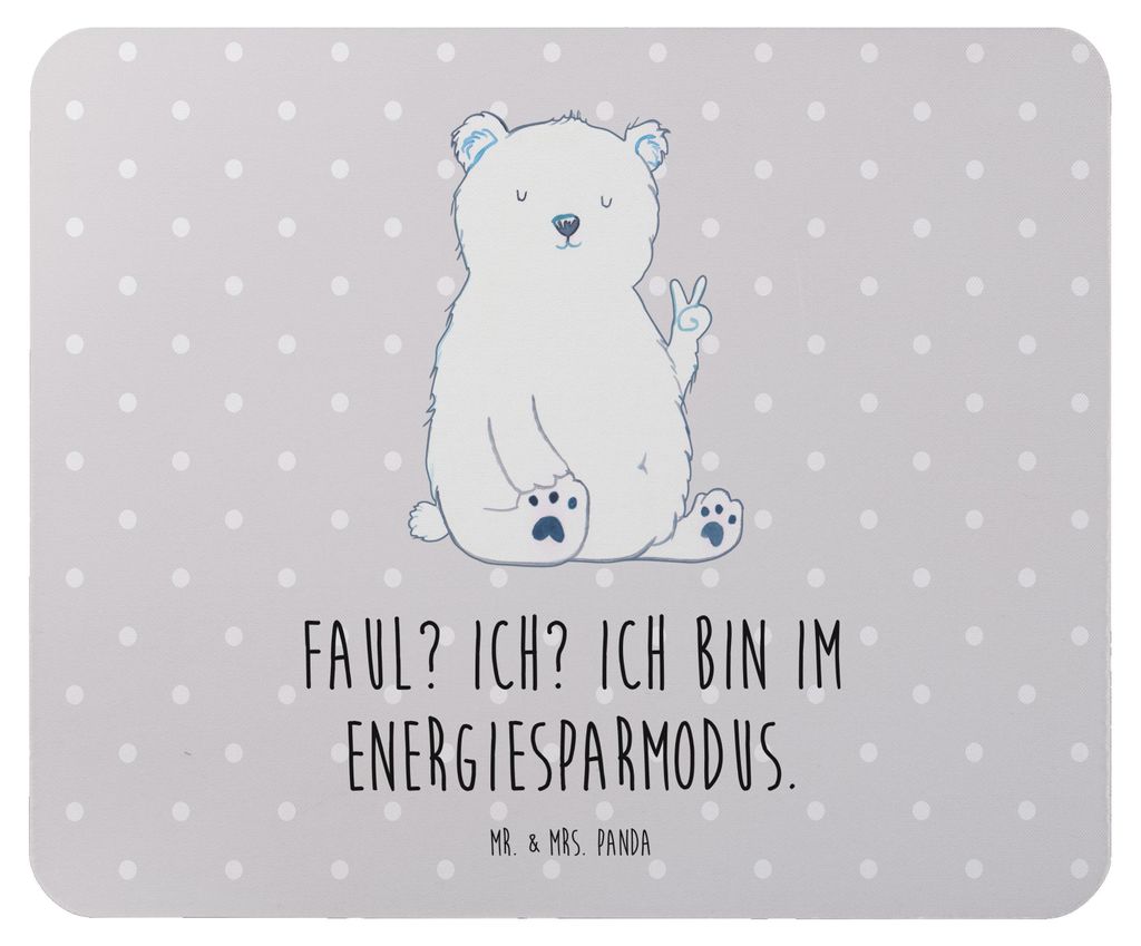 Mr. & Mrs. Panda Mouse Pad Eisbär Faul - Grau Pastell - Geschenk, pc mauspad, Bär, notebook, mousematte, Arbeit, Teddy, Nordpol, Büro, Relaxen, ...