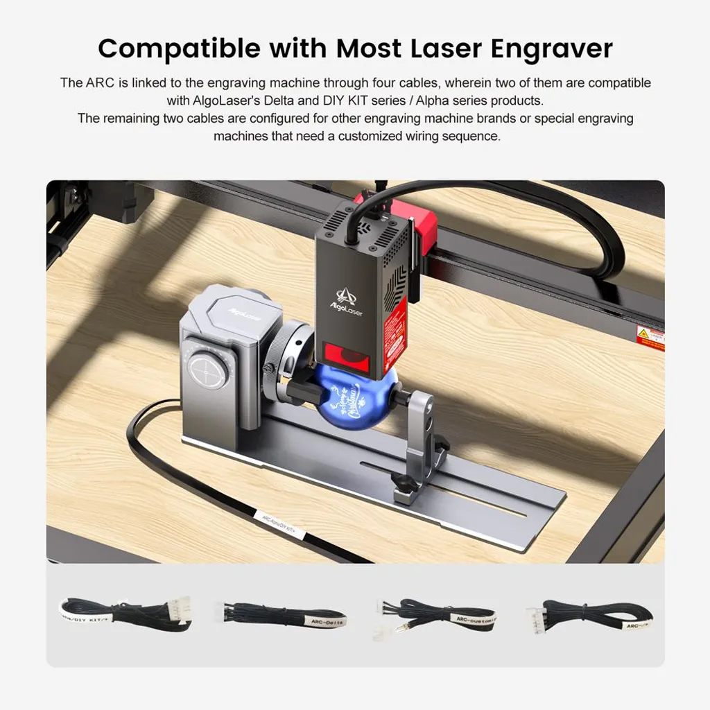 Module Rotatif pour Gravure Laser sur Verre et Objets Courbes - 180° - 4