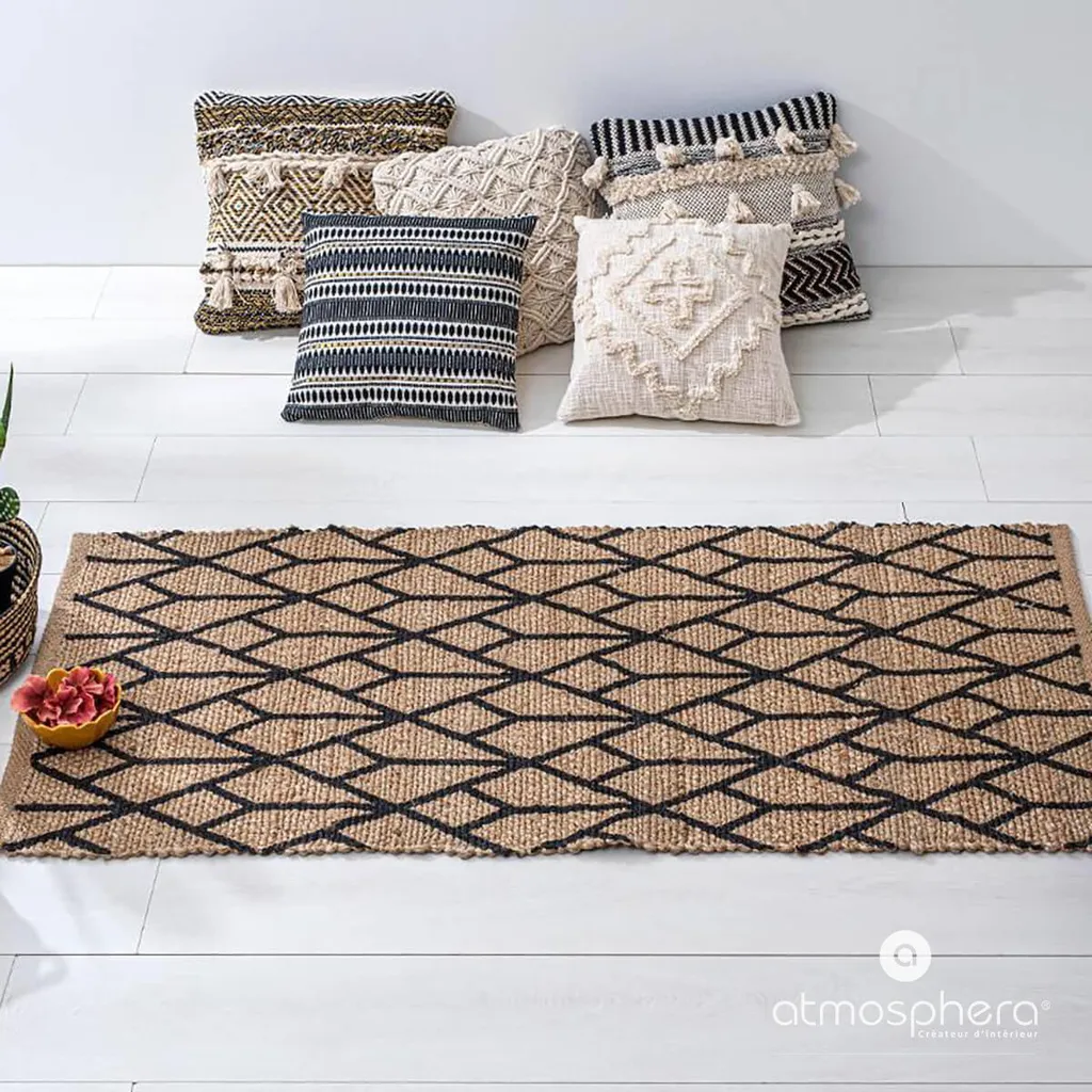 Coussin macramé bohème 40x40 cm - Accessoire textile déco été chic - 10