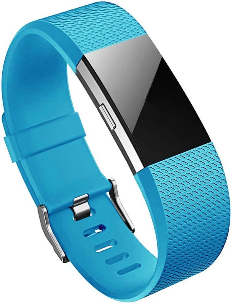 Sport Armband Gr. L für Fitbit Charge 2 Ersatzarmband Fitness Silikon Band Ersatzband, Hellblau