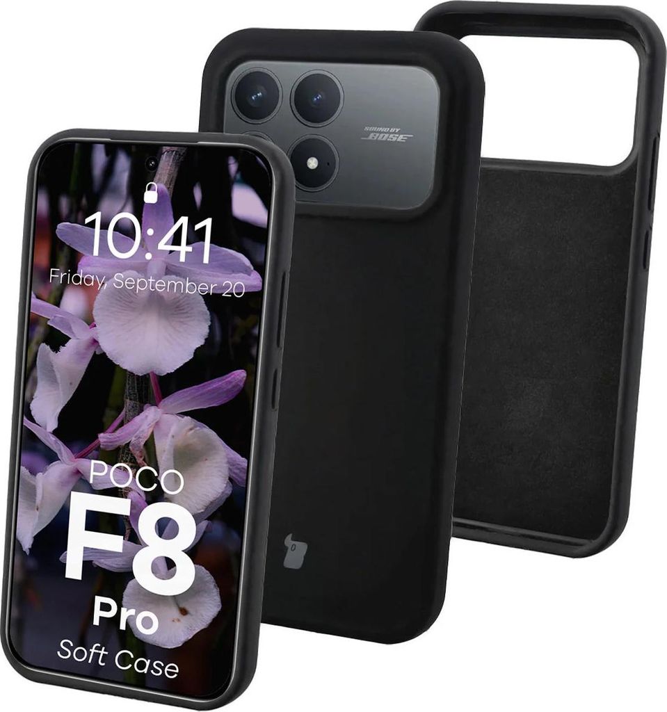 Silikon Handyhülle für Xiaomi POCO F8 Pro, Bizon Soft Case, Schwarz