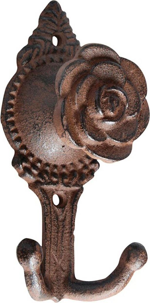 Esschert Design | Wandhaken - RÖSE - 13,9 cm - Rustikaler Stil - Dekorativ und Praktisch