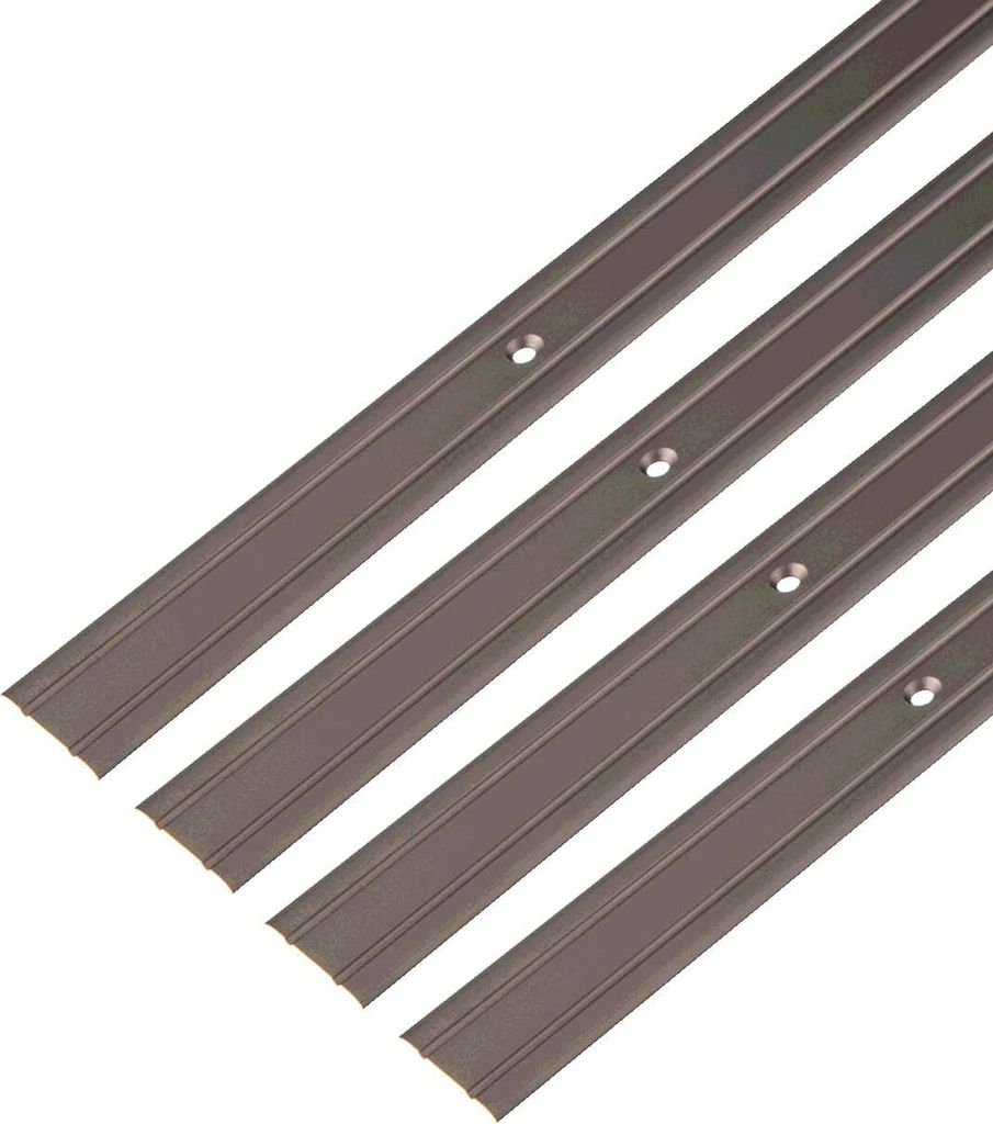 Alberts Übergangsprofil | mit zwei Rillen | Aluminium, bronzefarbig eloxiert | 900 x 25 mm | 4er Set