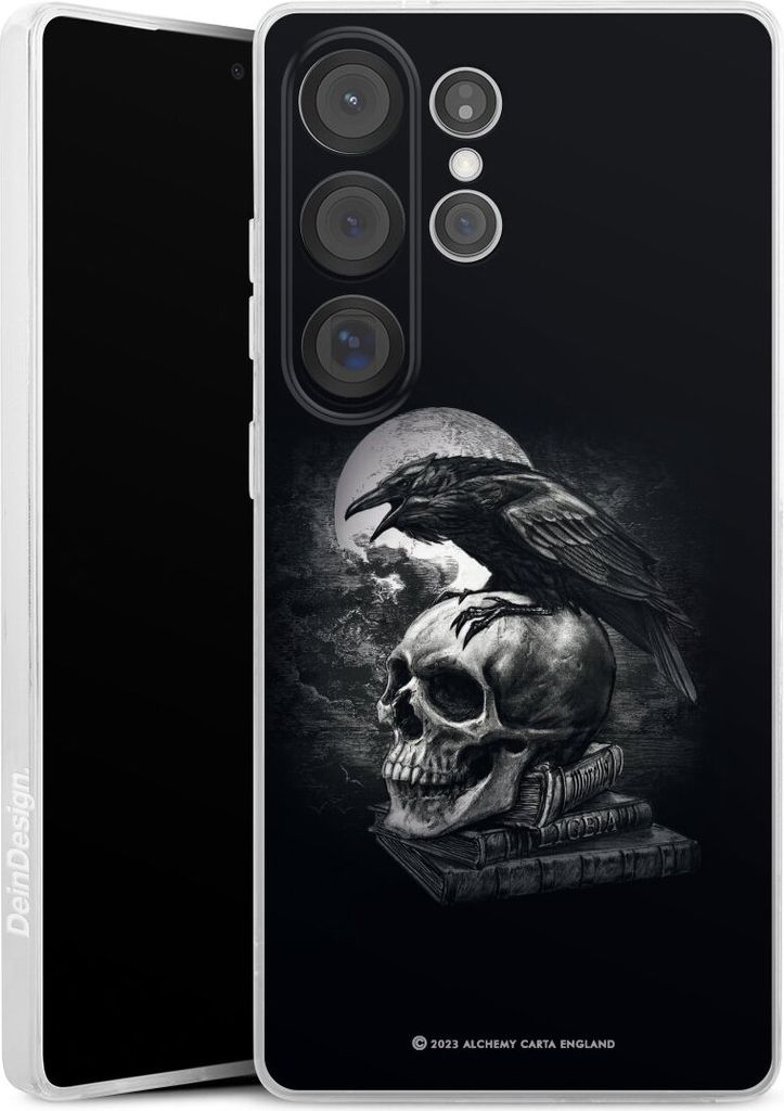 DeinDesign Handyhülle für Samsung Galaxy S25 Ultra Silikon Hülle Case Smartphone Schutzhülle Rabe Schädel Totenköpfe