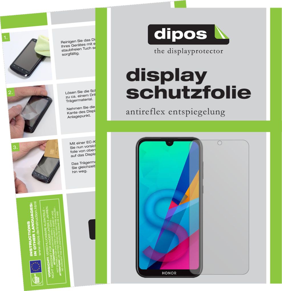 2x Schutzfolie für Honor 8S matt Displayschutzfolie Folie Display Schutz dipos