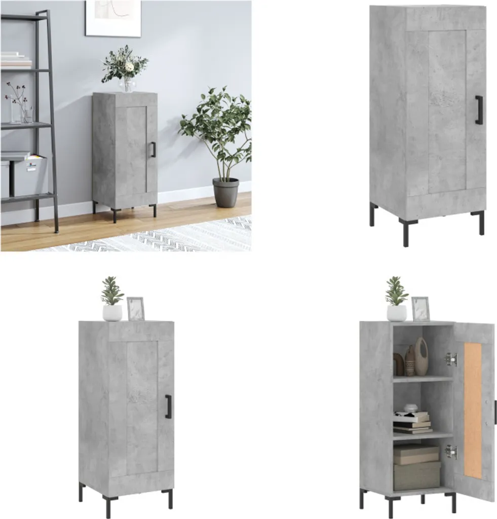 vidaXL Credenza Grigio Cemento 34,5x34x90 cm | Mobiletto Salvaspazio Moderno