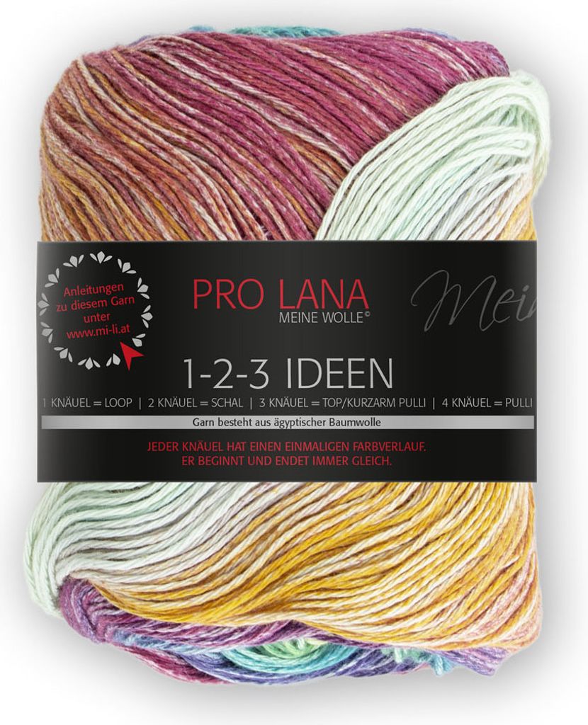 Pro Lana 1-2-3 IDEEN 100 g Sommergarn mit einzigartigem Farbverlauf Farbe 007 - rainbow
