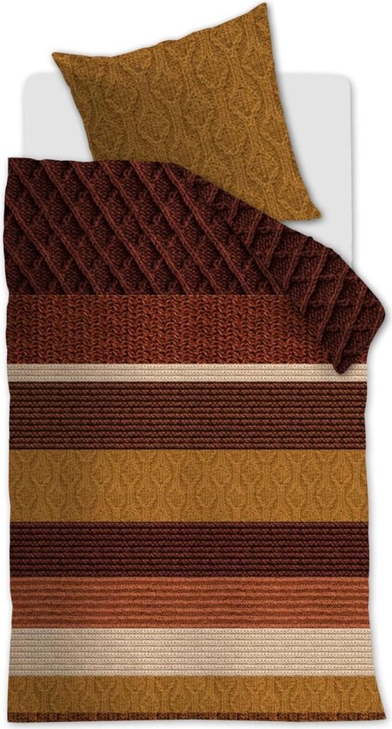 beddinghouse Bettwäsche LOWIE Biber 135x200 cm, mit 1 Kissen Bettbezug