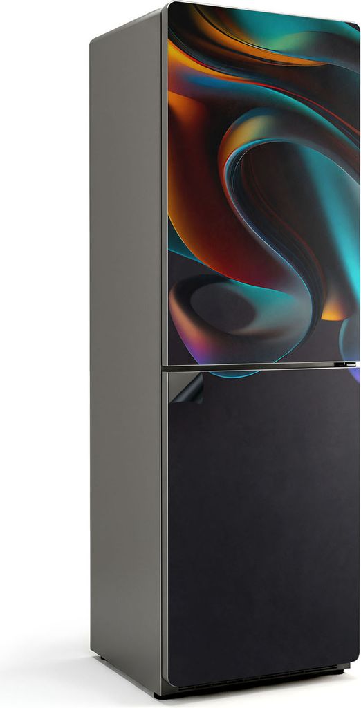 Abstrakte Wellen und Formen – Magnetische Kühlschrank Abdeckung – Dekorfolie magnetisch Küche – Kühlschrank Magnet Deko – selbstklebende...