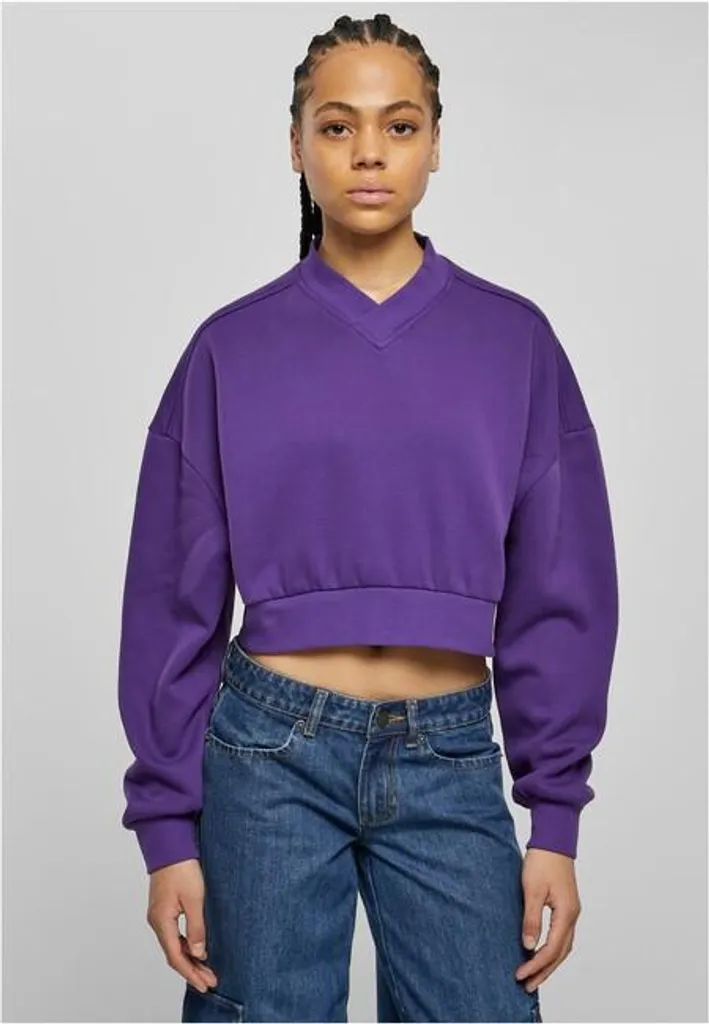 T-shirt Court Col en V pour Femme Realviolet - Haut Cropped Top Mode XS