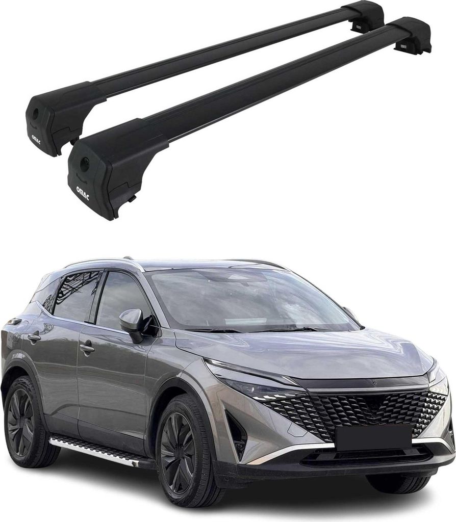 Dachträger Gepäckträger für Nissan Qashqai J12 2021-2025 ABE Alu Schwarz