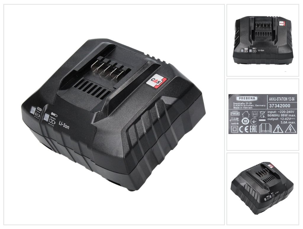 Prebena Ladegerät 12-36V CAS für VITAS 100 Kompressor baugleich Metabo 627044000