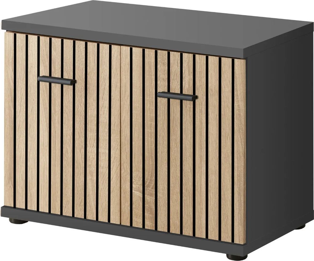 Schuhbank DELAN – Anthrazit / Eiche Artisan