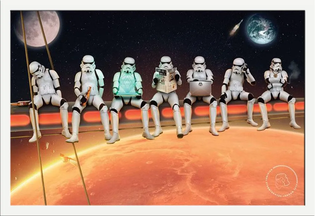 Poster Stormtrooper Star Wars Cornice Shinsuke Bianco Vetro Acrilico