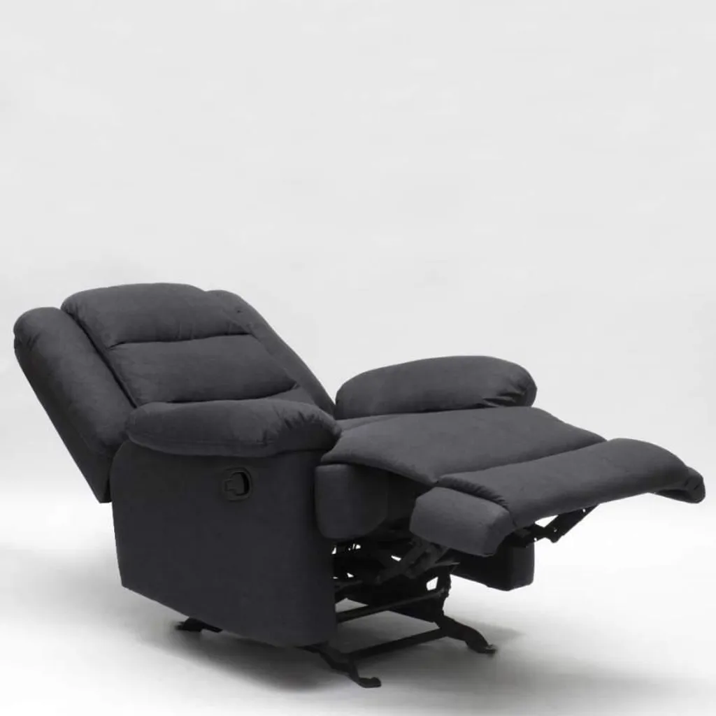 Fauteuil à bascule pliable Sofia Noir avec repose-pieds design chic - 4