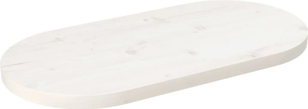 Top in Legno Pino Bianco 80x40x2,5 Ovale per Tavoli DIY e Scrivanie