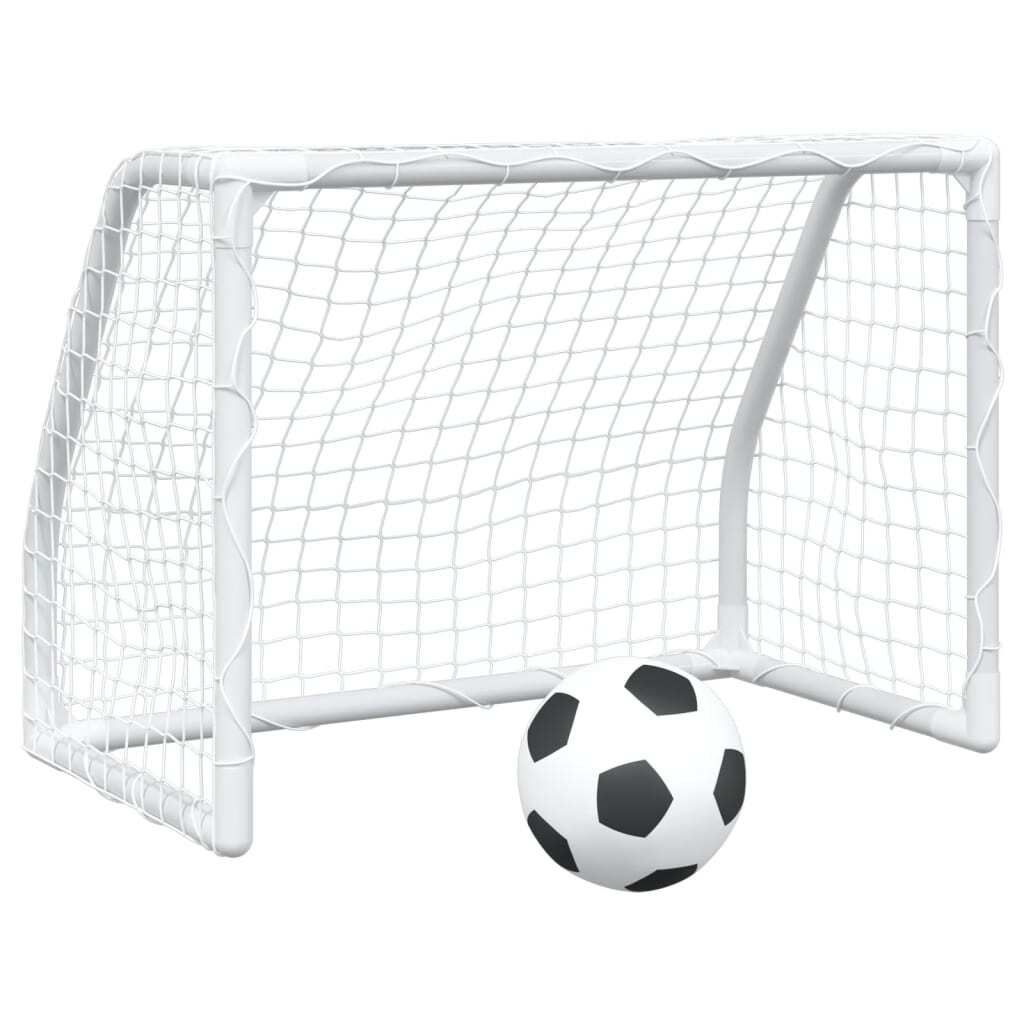 vidaXL Fußballtore für Kinder 2 Stk. mit Ball Weiß 64x35x48 Produktbild 
