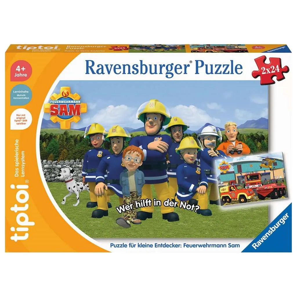 Grand Puzzle Enfant Sam le Pompier : Jeu de Caserne de 30 pièces