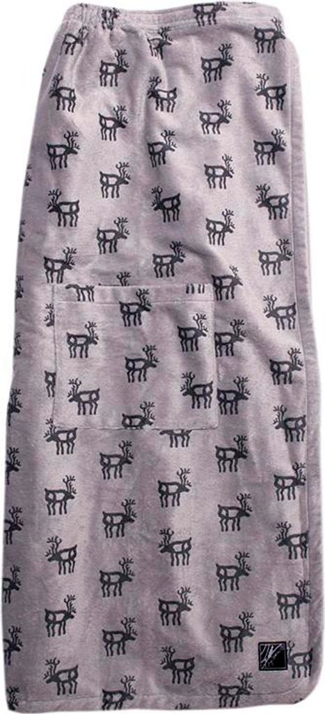 Pikkupuoti Oy Saunakilt für Frauen finnisches Saunatuch Saunahandtuch mit Klettverschluss Grau