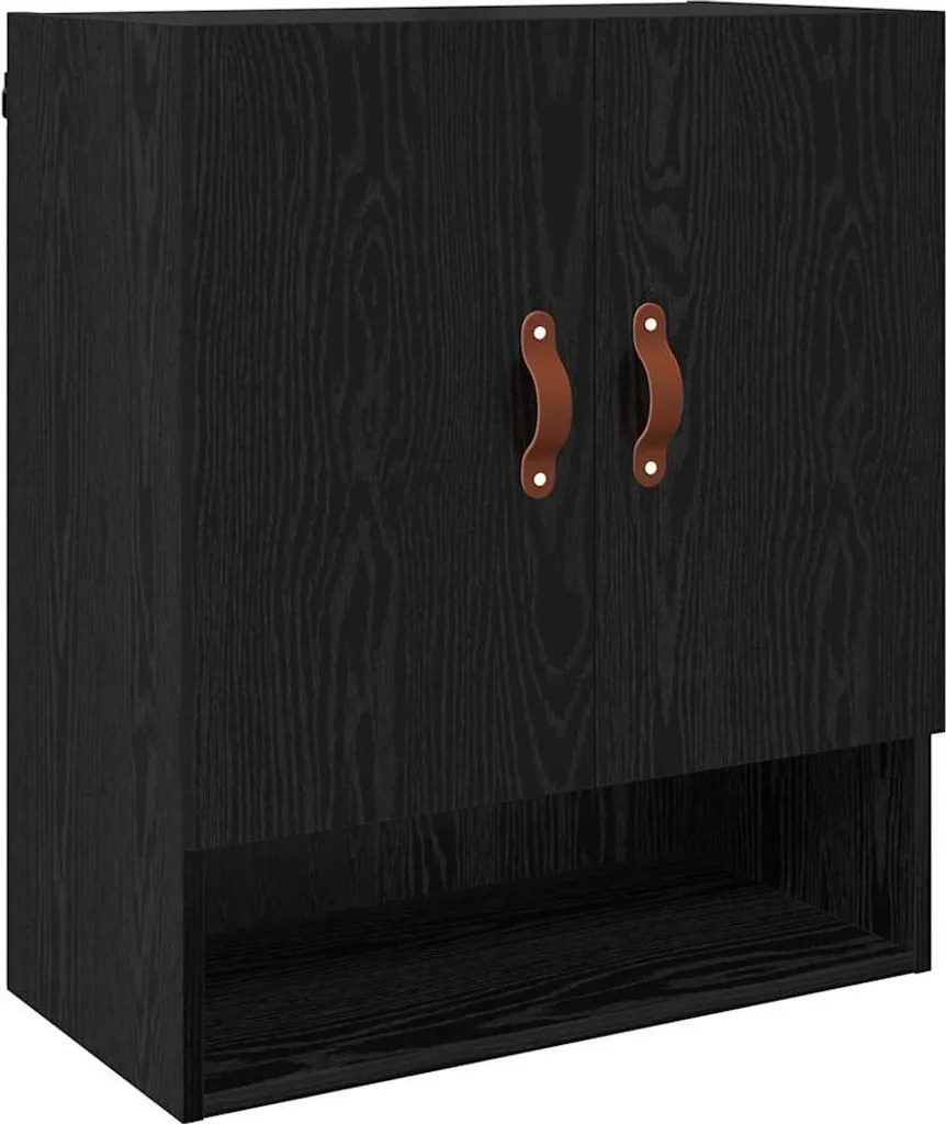 Armadio a muro in rovere nero 60 x 31 x 70 cm Materiale in legno