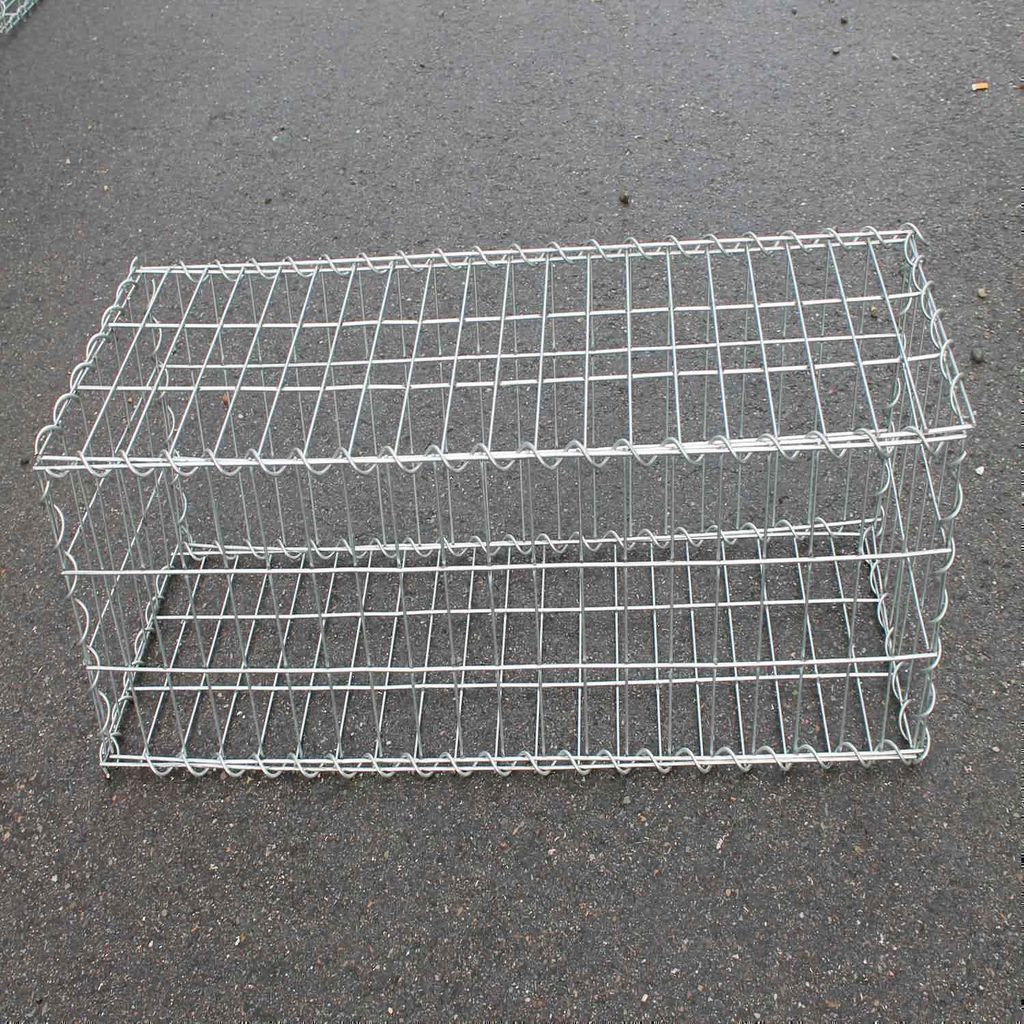 Gabionenwand Aus Verzinktem Stahl – 50 X 20 X 100 Cm – Mit Abdeckung, Für Garten, Sichtschutz & Stützmauer