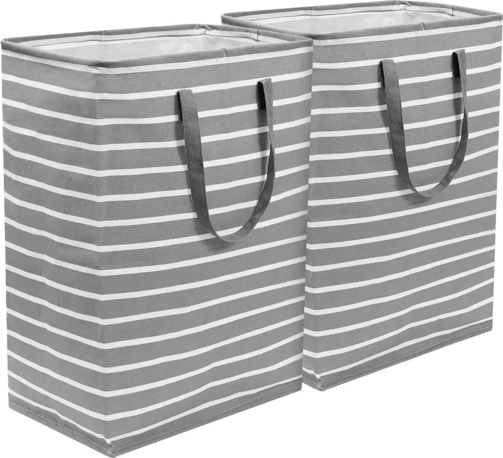 Panier à linge pour petits espaces - Set de 2 bacs pliables 75L étroits