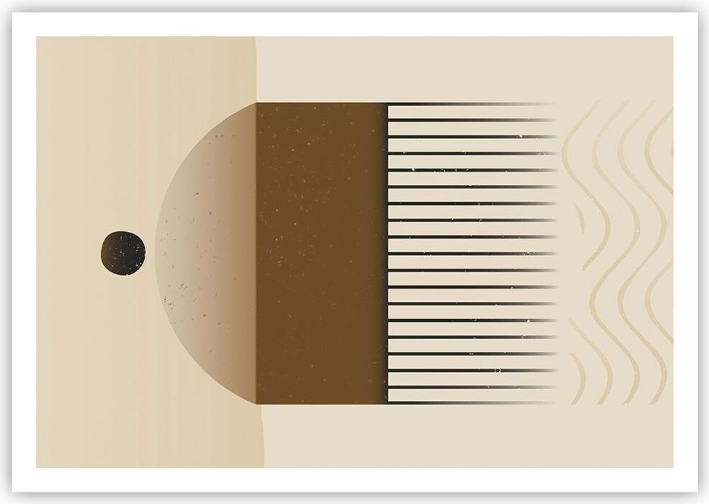 Poster - Poster ohne Rahmen - Abstraktion Geometrisch Boho - 100x70 cm - Wand Bild - Wanddeko - Wandbilder - Kunstposter - Wandposter - Bilder - Ku...