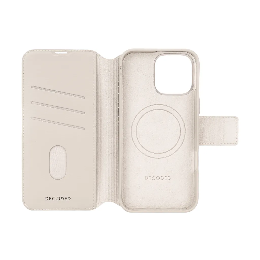 Protection intégrale iPhone 16 Pro Max MagSafe Decoded Folio Gris Jaune