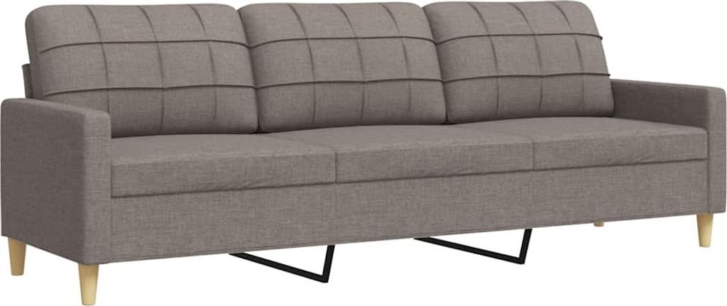 vidaXL 3-Sitzer-Sofa Taupe 210 cm Stoff