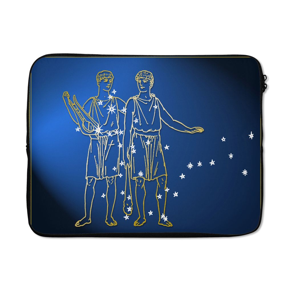 MuchoWow Laptop Hülle 17 Zoll Laptoptasche Sternbild - Zwillinge - Jungfrau - Zipper - Schutzabdeckung