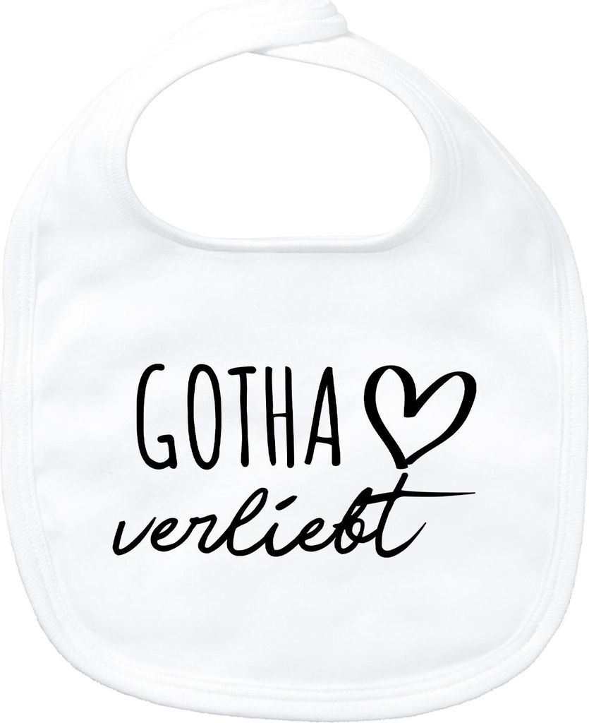Huuraa Baby Lätzchen Gotha verliebt White Klettverschluss Baumwolle Latz Geschenkidee