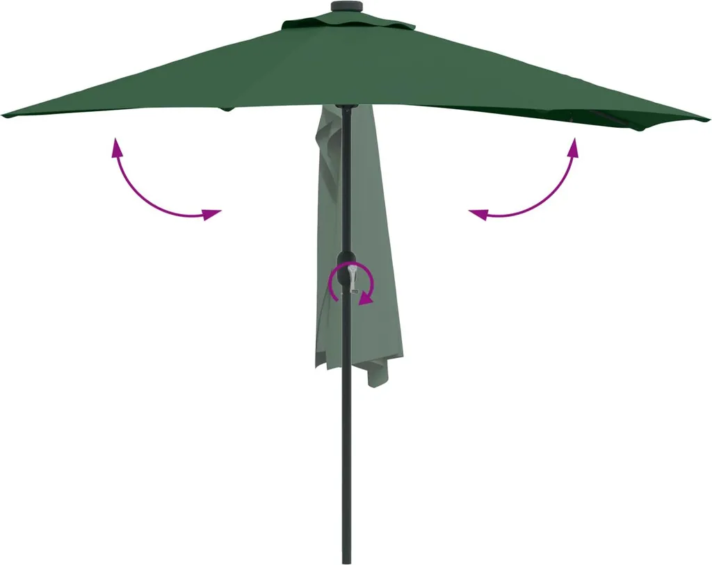 vidaXL Ombrellone da Giardino Verde 294x150cm | Arredo Esterno Robusto - 7