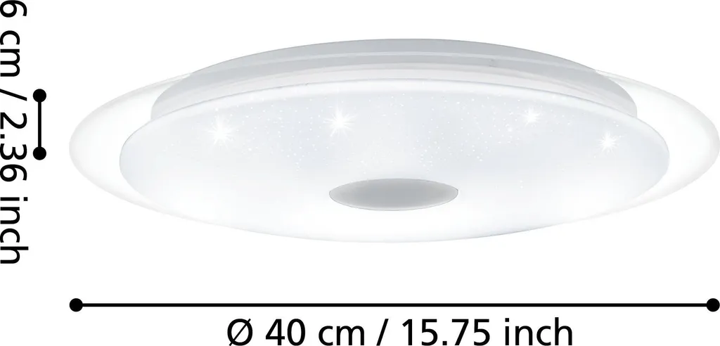 Plafonnier LED Lanciano 1 : Solution Éclairage Modulable avec Effet Cristal - 3