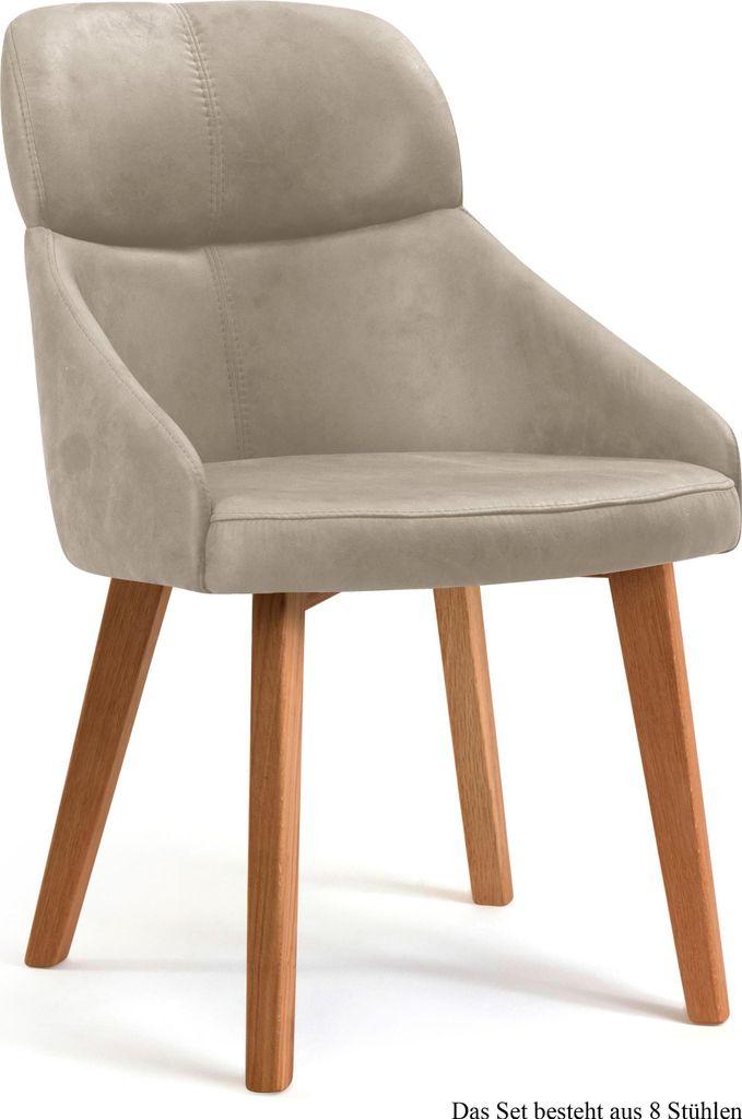 Esszimmerstuhl (8er-Set) Dasya 52x82x63 Eiche geölt/Natur