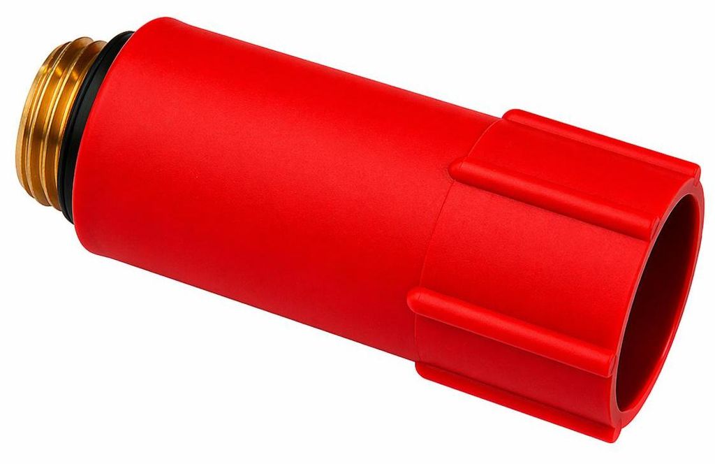 BADfabrik24 Baustopfen mit MS-Gewinde DN 15 (R 1/2), rot = Warmwasser 5 Stück