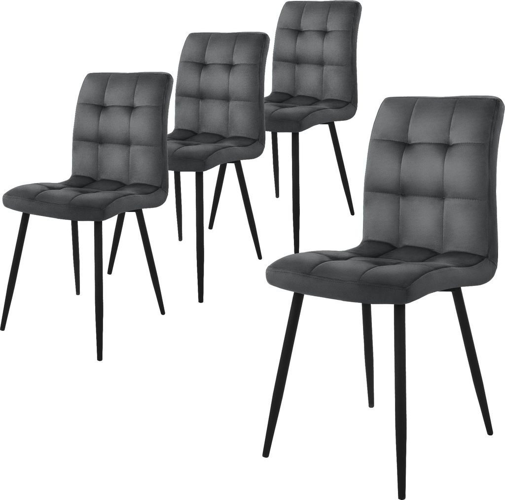 ML-Design sada 4 jídelních židlí s opěradlem, antracitová, Obrázek produktu 