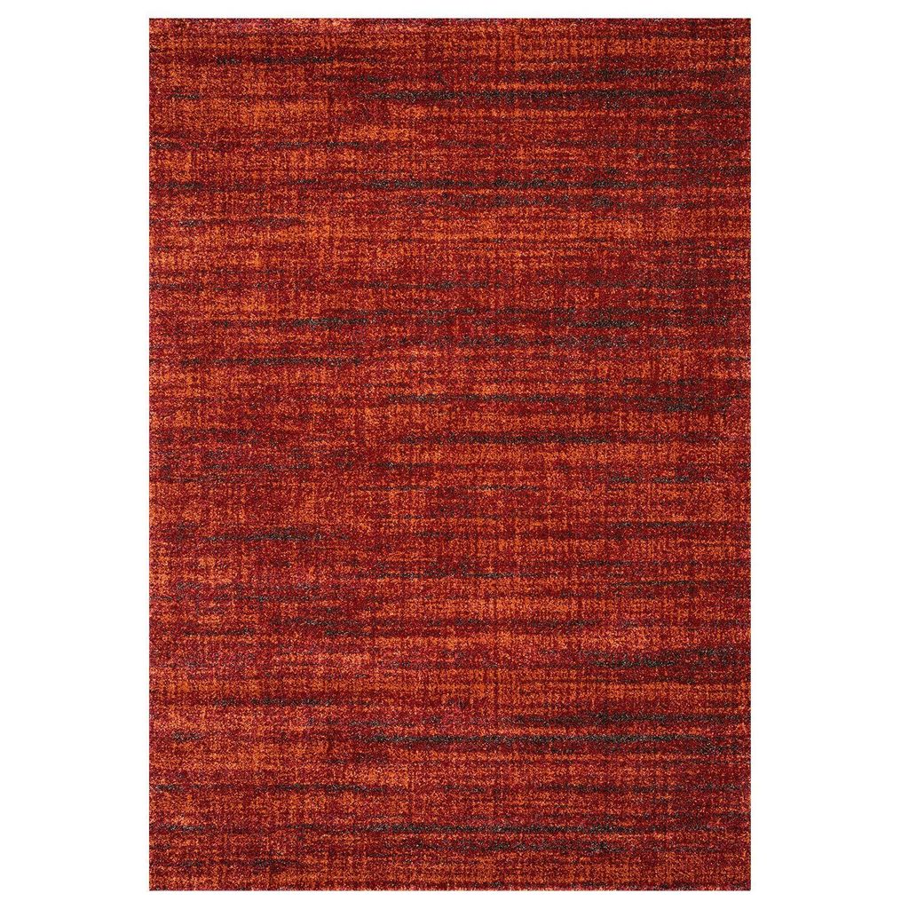 Teppich kurzflor Modern dichter melierter Terracotta für Wohnzimmer, Schlafzimmer, kinderzimmer, Maße:80x300 cm