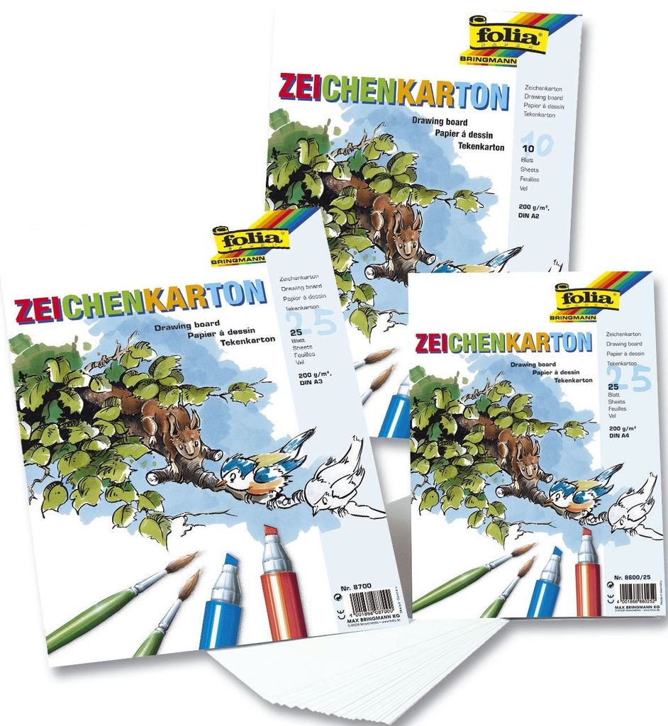 Folia 8500 Zeichenkarton 120 g/qm, DIN A2, 10 Blatt Produktbild 