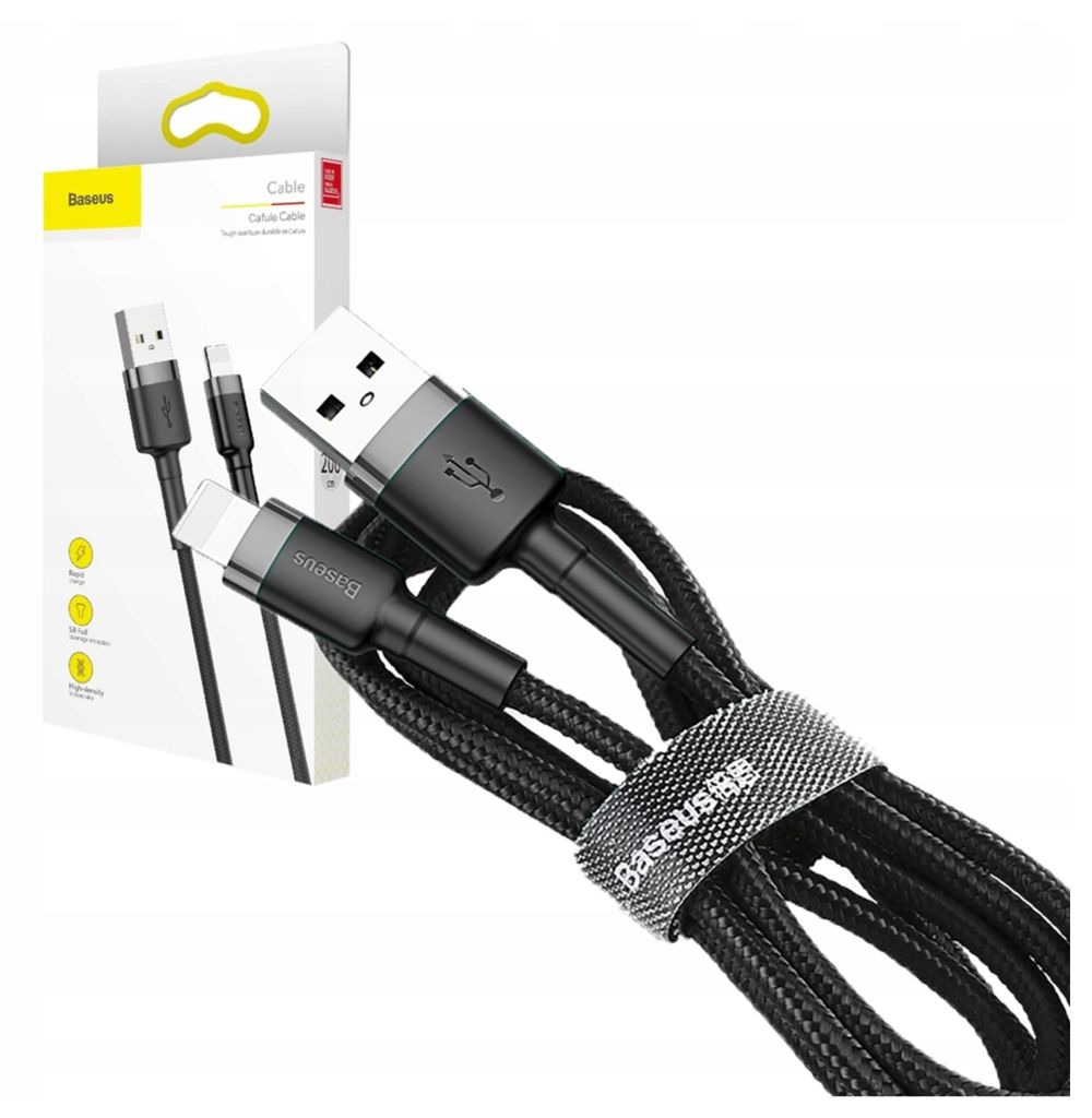 Baseus Cafule USB a Lightning, 2,4 A, 0,5 m - Grigio/Nero Immagine del prodotto 
