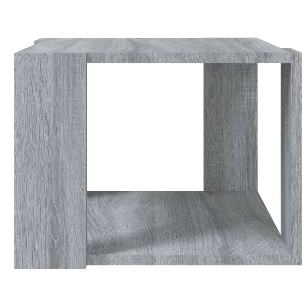 Table basse compacte en bois composite Gris Sonoma 40x40cm résistante - 5