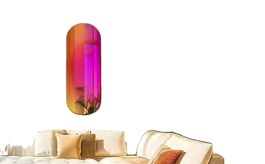 Miroir mural pour chambre d'enfant arc-en-ciel - Décoration ludique et chic