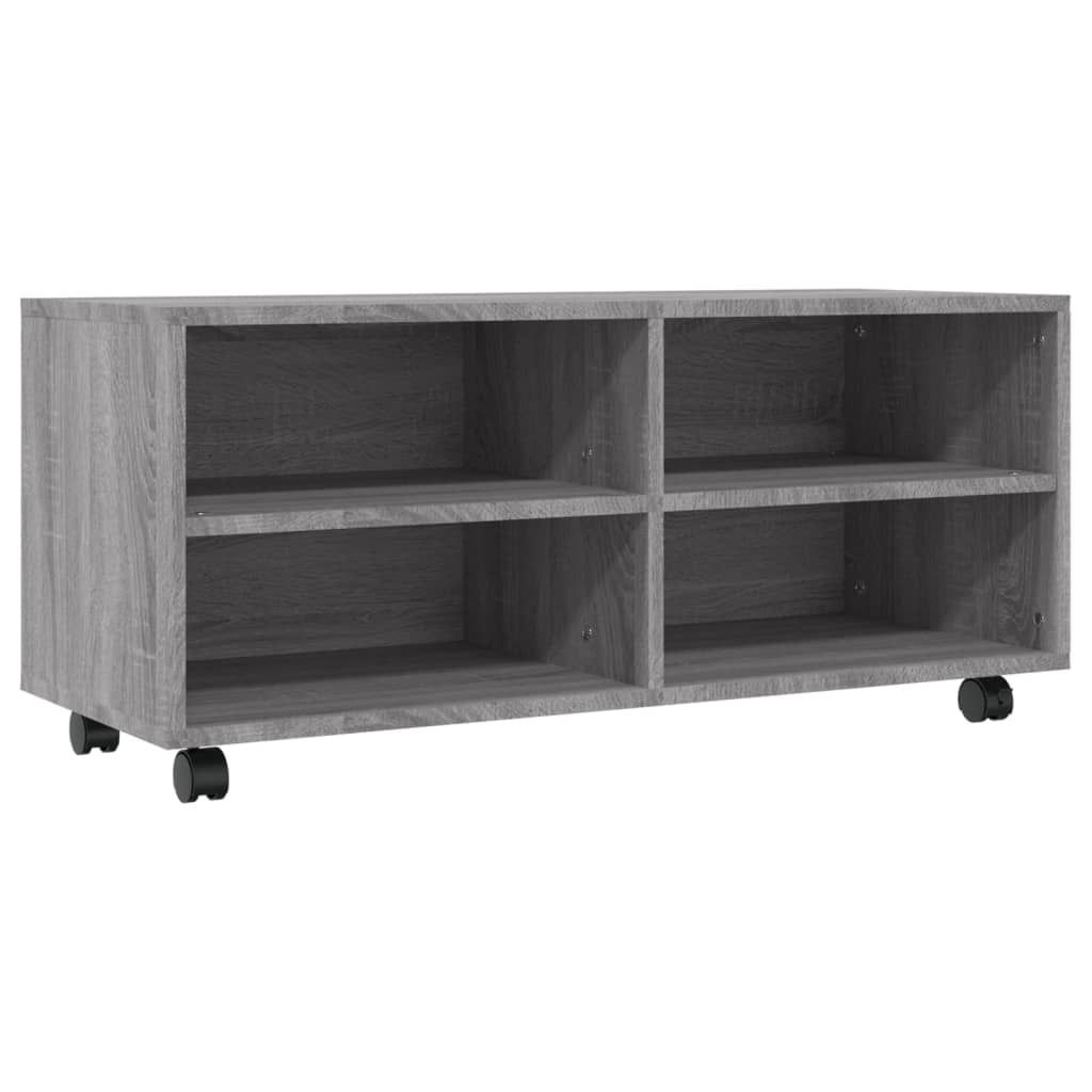 vidaXL Mobile TV con rotelle Grigio Sonoma 90x35x35 cm Immagine del prodotto 