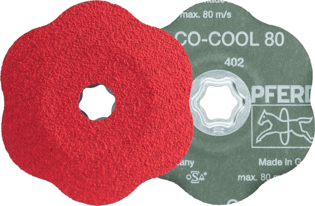 PFERD TOOLS COMBICLICK Keramikkorn Fiberscheibe Ø125mm CO-COOL80 CONTOUR für Konturen