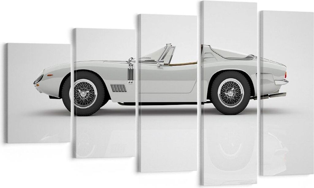 Bild auf Leinwand - Leinwandbild - 5 Teile - Sportlich Auto Vintage - 100x60cm - Wand Bild - Wanddeko - Wandbilder - Leinwanddruck - Bilder - Wandd...