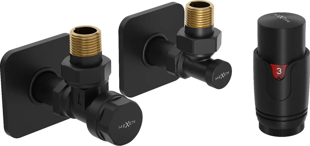 Mexen G00 Set Termostatico Angolare Nero: Design e Controllo Calore W901